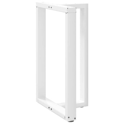 Gambe per tavolo da bar a forma di T 2 pz bianche 60x35x(90-91) cm in acciaio