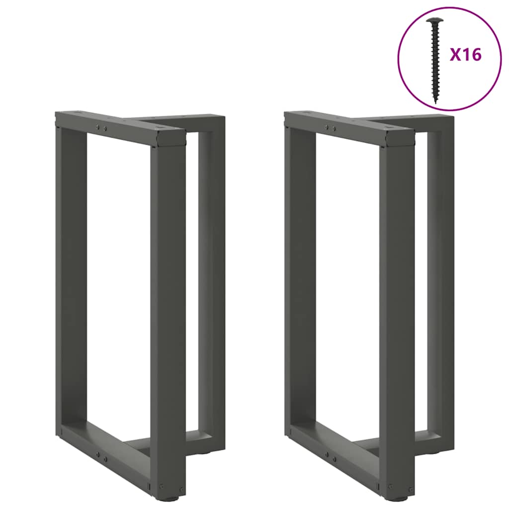 Gambe per tavolo da bar a forma di T 2 pz Antracite 60x35x(90-91) cm Acciaio
