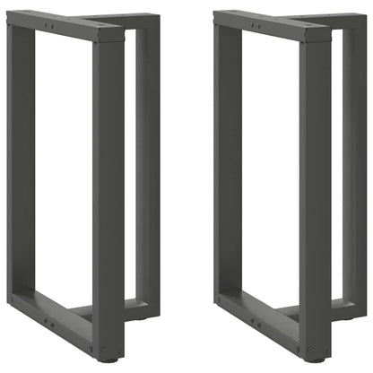 Gambe per tavolo da bar a forma di T 2 pz Antracite 60x35x(90-91) cm Acciaio