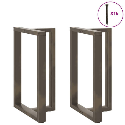 Gambe Tavolo Bar Forma T 2 pz Naturale 60x35x(91-92)cm Acciaio