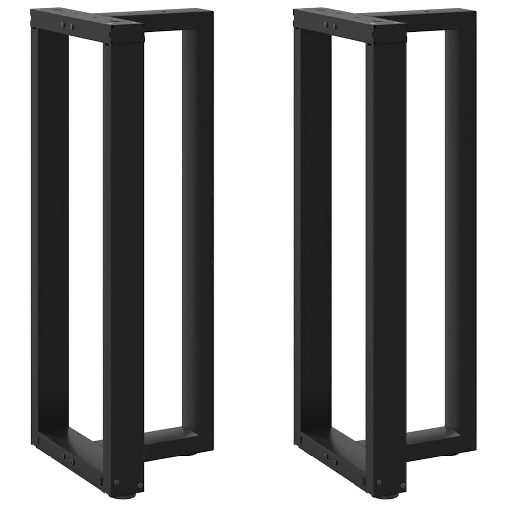 Gambe per tavolo da bar a forma di T 2 pz nere 40x35x(100-101) cm in acciaio