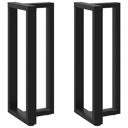 Gambe per tavolo da bar a forma di T 2 pz nere 40x35x(100-101) cm in acciaio