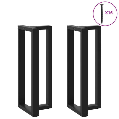 Gambe per tavolo da bar a forma di T 2 pz nere 40x35x(100-101) cm in acciaio
