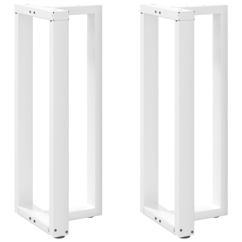 Gambe per tavolo da bar a forma di T 2 pz bianche 40x35x(100-101) cm in acciaio