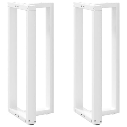 Gambe per tavolo da bar a forma di T 2 pz bianche 40x35x(100-101) cm in acciaio
