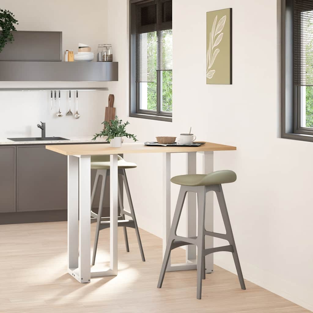 Gambe per tavolo da bar a forma di T 2 pz bianche 40x35x(100-101) cm in acciaio