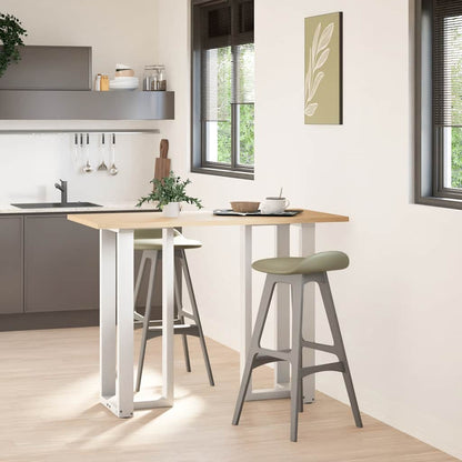 Gambe per tavolo da bar a forma di T 2 pz bianche 40x35x(100-101) cm in acciaio