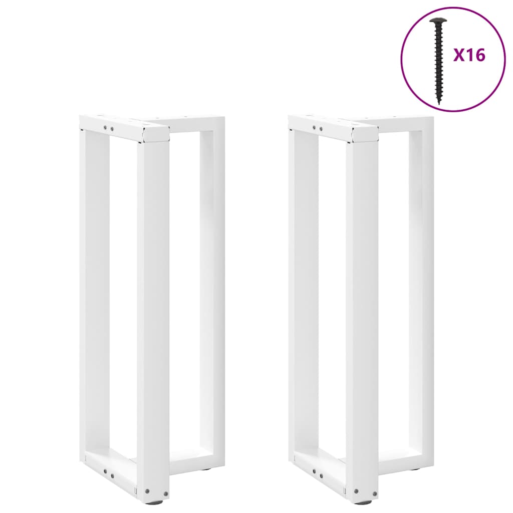 Gambe per tavolo da bar a forma di T 2 pz bianche 40x35x(100-101) cm in acciaio