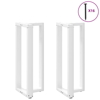 Gambe per tavolo da bar a forma di T 2 pz bianche 40x35x(100-101) cm in acciaio