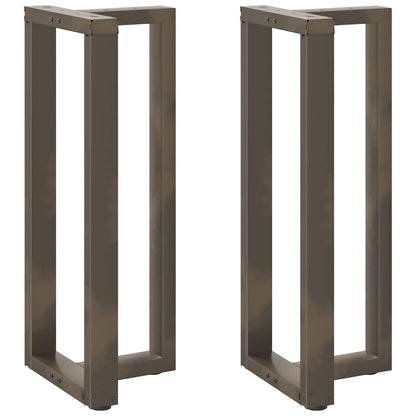 Gambe Tavolo Bar a T 2 pz Naturale 40x35x(100-101) cm Acciaio