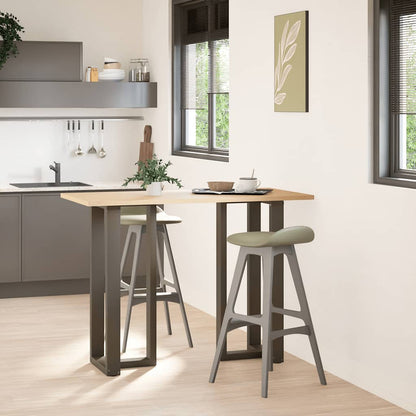 Gambe Tavolo Bar a T 2 pz Naturale 40x35x(100-101) cm Acciaio