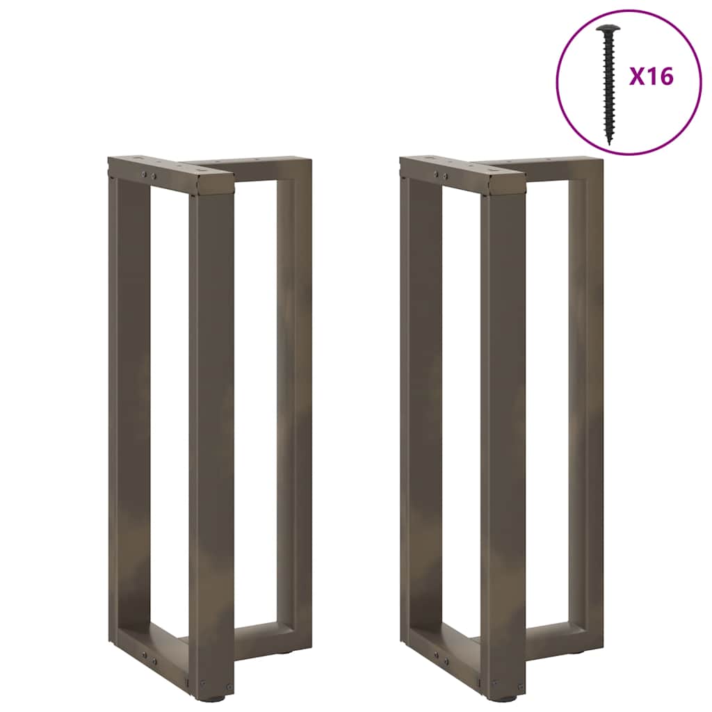 Gambe Tavolo Bar a T 2 pz Naturale 40x35x(100-101) cm Acciaio