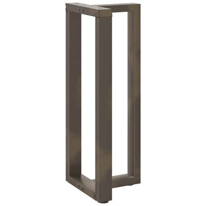 Gambe Tavolo Bar a T 2 pz Naturale 40x35x(100-101) cm Acciaio
