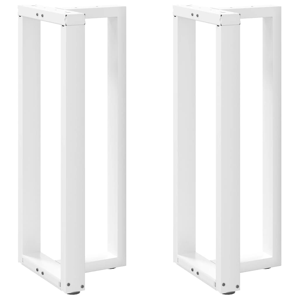 Gambe per tavolo da bar a forma di T 2 pz bianche 50x35x(100-101) cm in acciaio