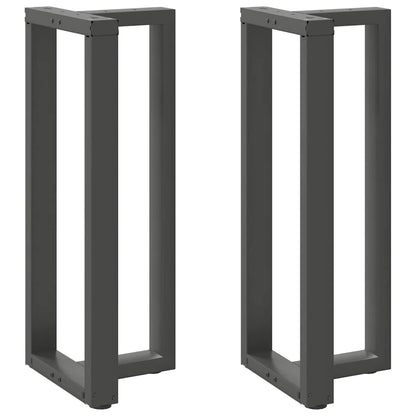 Gambe per tavolo da bar a forma di T 2 pz Antracite 50x35x(100-101) cm Acciaio