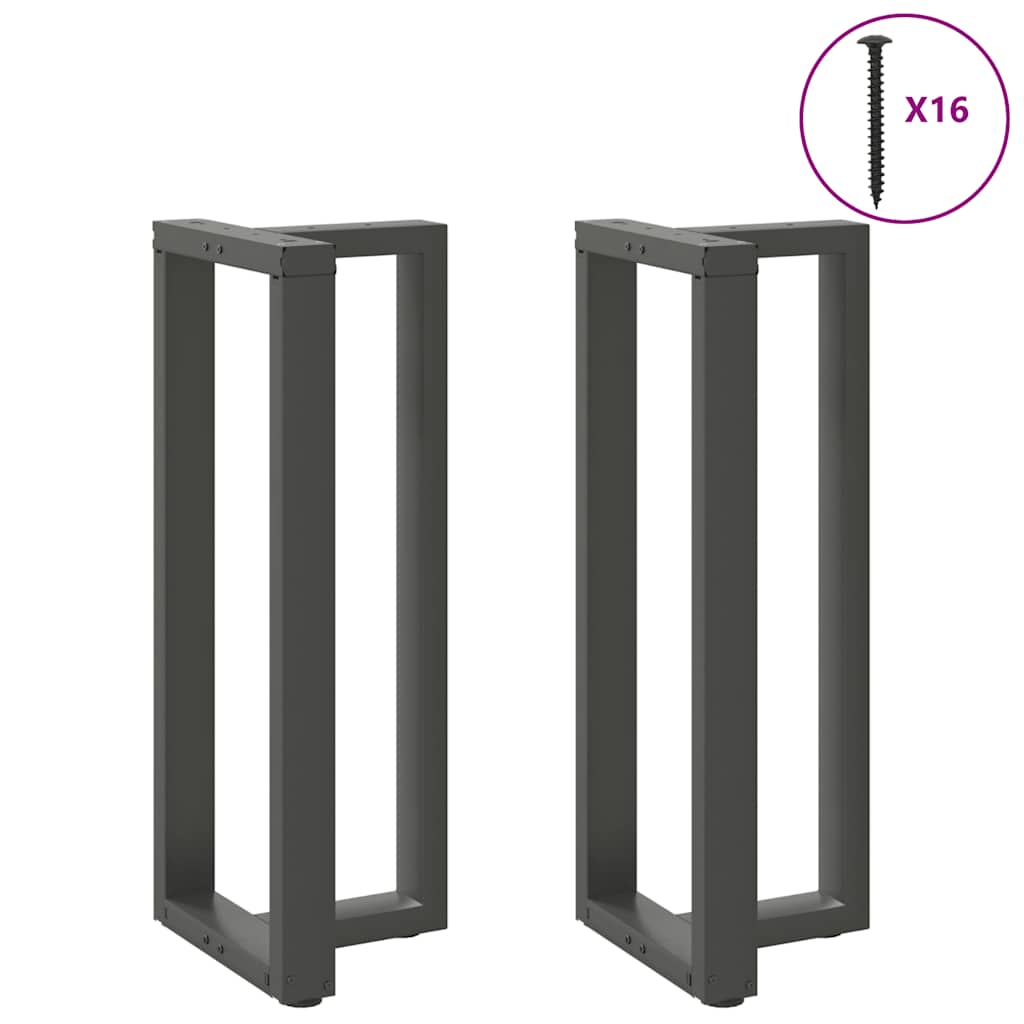 Gambe per tavolo da bar a forma di T 2 pz Antracite 50x35x(100-101) cm Acciaio