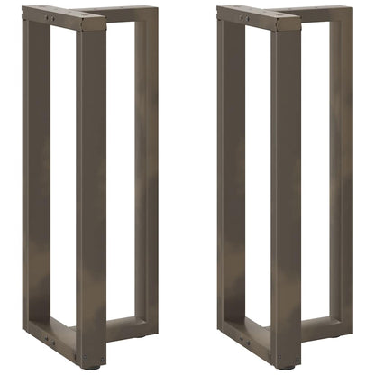 Gambe Tavolo Bar a T 2 pz Naturale 50x35x(100-101) cm Acciaio