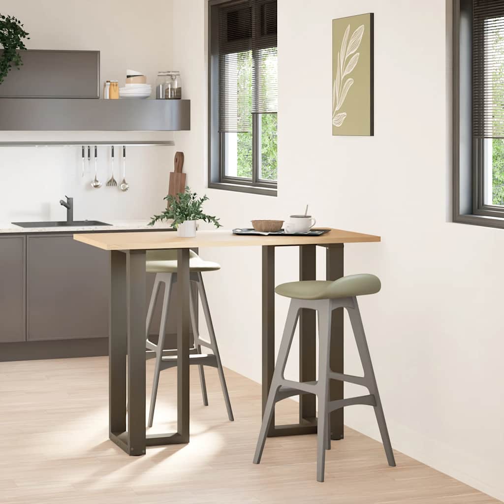Gambe Tavolo Bar a T 2 pz Naturale 50x35x(100-101) cm Acciaio