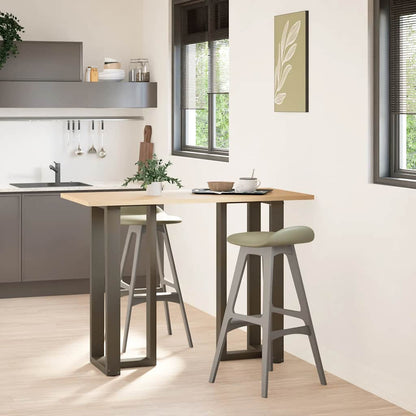 Gambe per tavolo da bar a forma di T 2 pz nere 50x35x(100-101) cm in acciaio