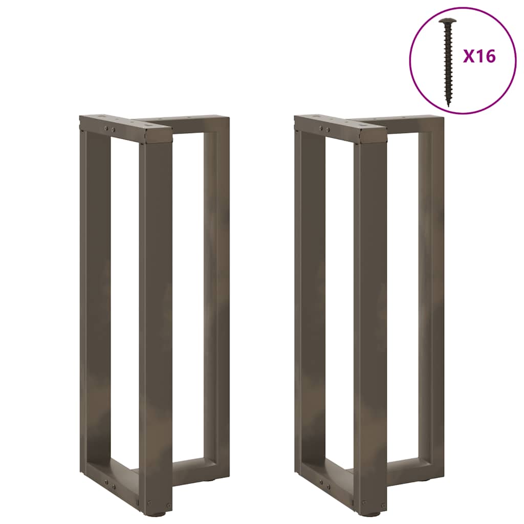 Gambe Tavolo Bar a T 2 pz Naturale 50x35x(100-101) cm Acciaio