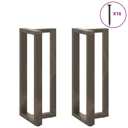 Gambe Tavolo Bar a T 2 pz Naturale 50x35x(100-101) cm Acciaio