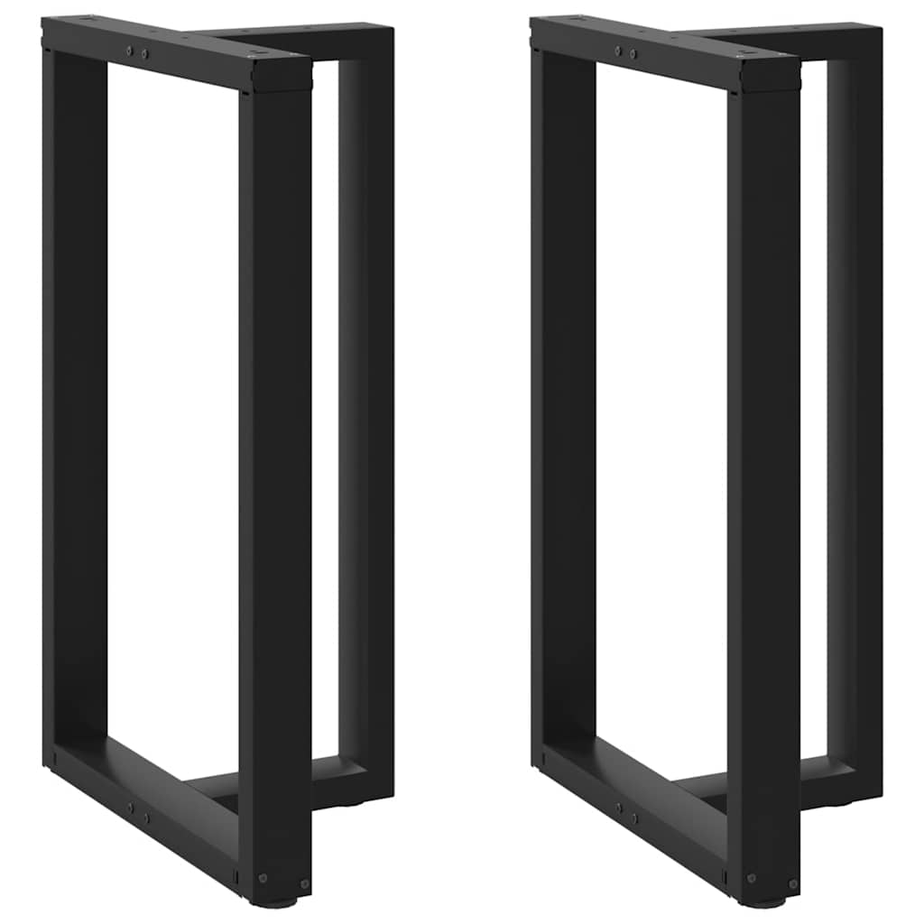 Gambe per tavolo da bar a forma di T 2 pz nere 60x35x(100-101) cm in acciaio