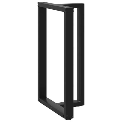 Gambe per tavolo da bar a forma di T 2 pz nere 60x35x(100-101) cm in acciaio