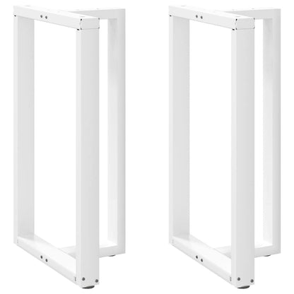Gambe per tavolo da bar a forma di T 2 pz bianche 60x35x(100-101) cm in acciaio