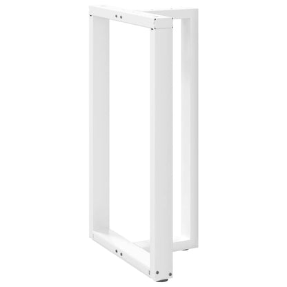 Gambe per tavolo da bar a forma di T 2 pz bianche 60x35x(100-101) cm in acciaio