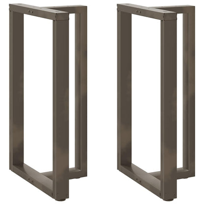 Gambe Tavolo Bar a T 2 pz Naturale 60x35x(100-101) cm Acciaio
