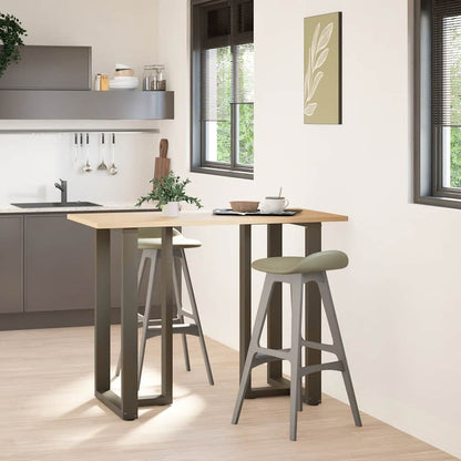 Gambe Tavolo Bar a T 2 pz Naturale 60x35x(100-101) cm Acciaio
