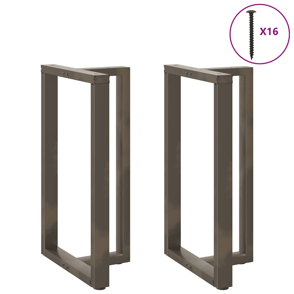 Gambe Tavolo Bar a T 2 pz Naturale 60x35x(100-101) cm Acciaio