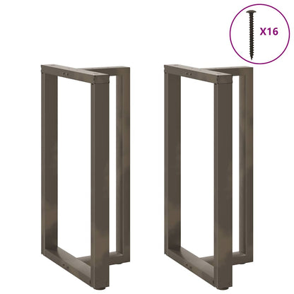 Gambe Tavolo Bar a T 2 pz Naturale 60x35x(100-101) cm Acciaio