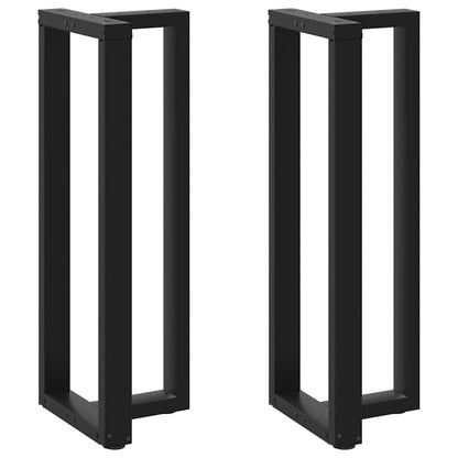 Gambe per tavolo da bar a forma di T 2 pz nere 40x35x(110-111) cm in acciaio