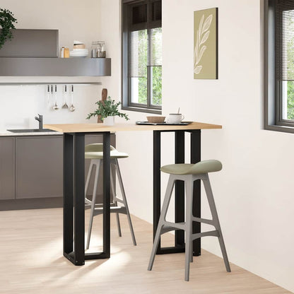 Gambe per tavolo da bar a forma di T 2 pz nere 40x35x(110-111) cm in acciaio