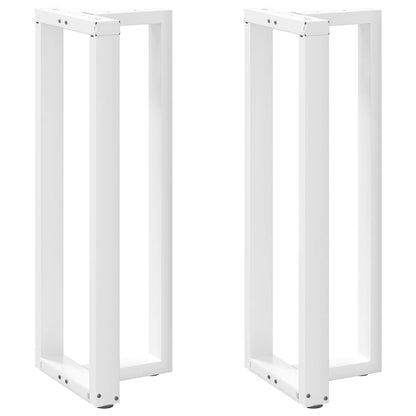 Gambe per tavolo da bar a forma di T 2 pz bianche 40x35x(110-111) cm in acciaio