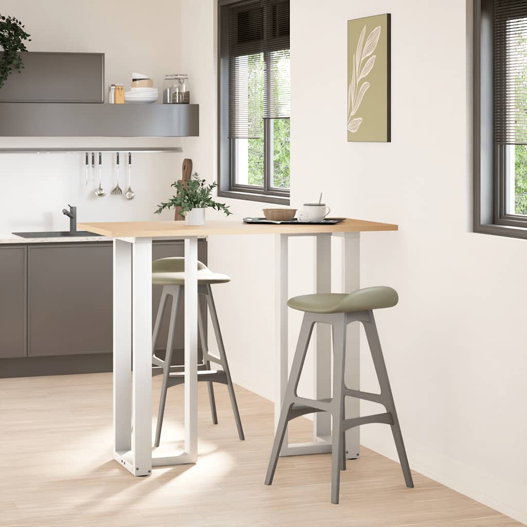 Gambe per tavolo da bar a forma di T 2 pz bianche 40x35x(110-111) cm in acciaio