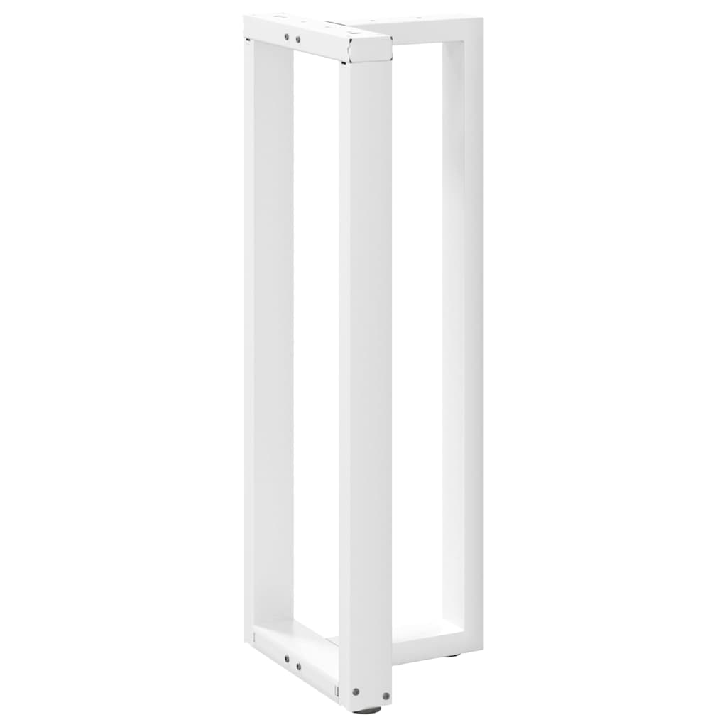 Gambe per tavolo da bar a forma di T 2 pz bianche 40x35x(110-111) cm in acciaio