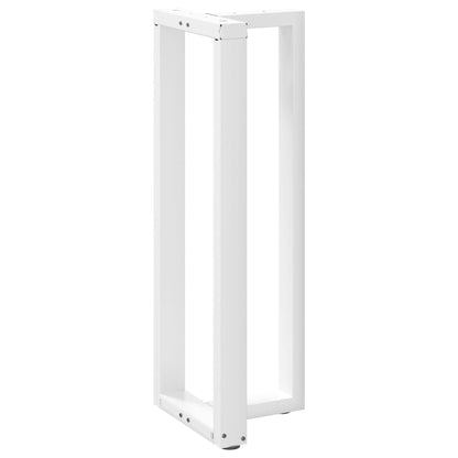 Gambe per tavolo da bar a forma di T 2 pz bianche 40x35x(110-111) cm in acciaio