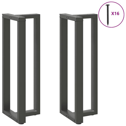 Gambe per tavolo da bar a forma di T 2 pz Antracite 40x35x(110-111) cm Acciaio
