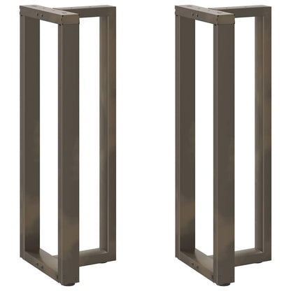 Gambe Tavolo Bar a T 2 pz Naturale 40x35x(111-112) cm Acciaio