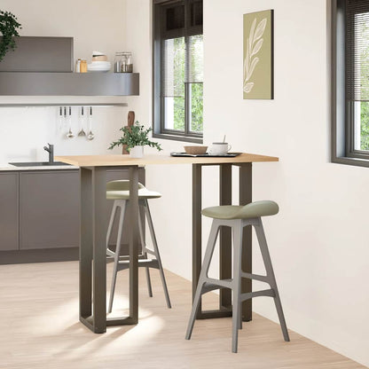 Gambe Tavolo Bar a T 2 pz Naturale 40x35x(111-112) cm Acciaio