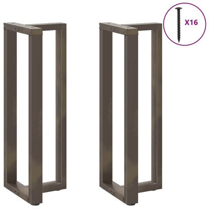 Gambe Tavolo Bar a T 2 pz Naturale 40x35x(111-112) cm Acciaio