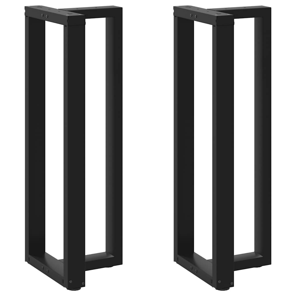 Gambe per tavolo da bar a forma di T 2 pz nere 50x35x(110-111) cm in acciaio