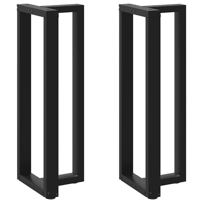 Gambe per tavolo da bar a forma di T 2 pz nere 50x35x(110-111) cm in acciaio