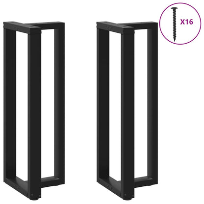 Gambe per tavolo da bar a forma di T 2 pz nere 50x35x(110-111) cm in acciaio