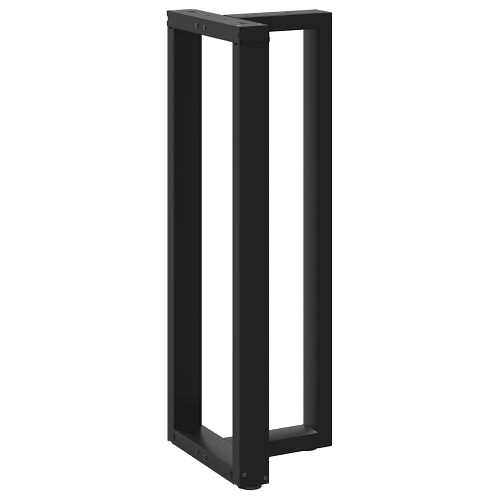 Gambe per tavolo da bar a forma di T 2 pz nere 50x35x(110-111) cm in acciaio
