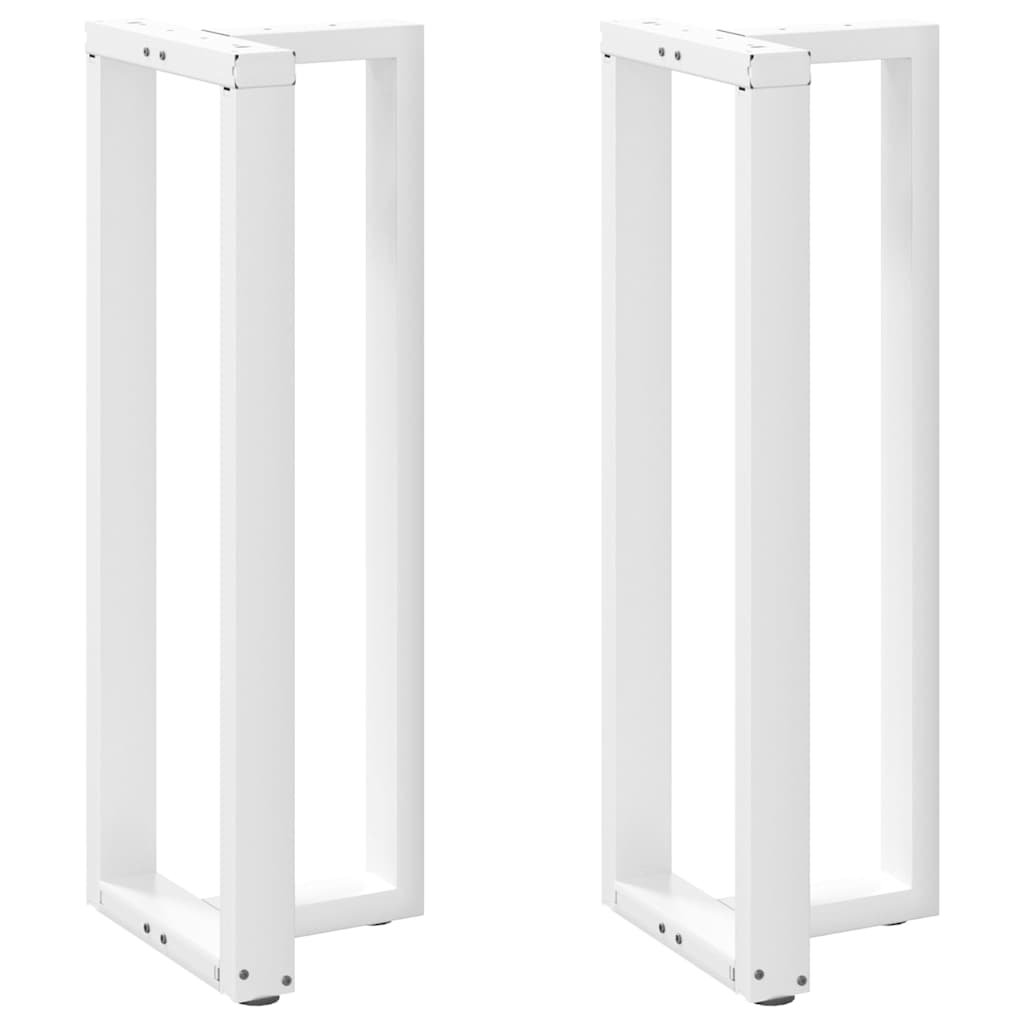 Gambe per tavolo da bar a forma di T 2 pz bianche 50x35x(110-111) cm in acciaio