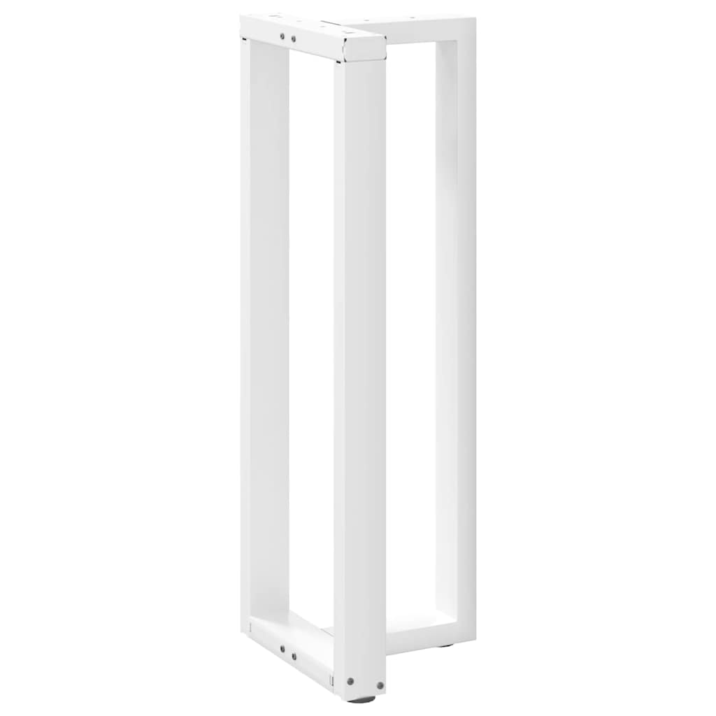 Gambe per tavolo da bar a forma di T 2 pz bianche 50x35x(110-111) cm in acciaio