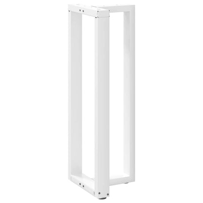 Gambe per tavolo da bar a forma di T 2 pz bianche 50x35x(110-111) cm in acciaio